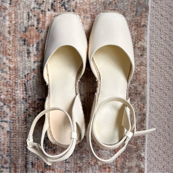 Vince Cecilia Leather Espadrille Wedge in Marble Cream size 9.5 - Picture 4 of 14